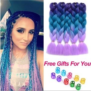 - 5 packs of 🧜🏾‍♀️ MERMAID ombré braiding hair